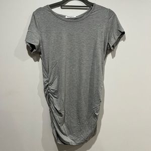 Maternity Smallshow Women's Side Ruched T Shirt Pregnancy Tunic Top Grey
